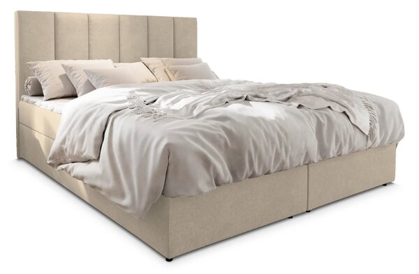 Čalúnená posteľ boxspring MERALIS 140x200 cm béžová Matrac: Matrac Bonell pružinový
