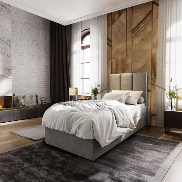 Čalúnená posteľ boxspring MERALIS 80x200 cm sivá Matrac: Bonell pružinová matrac