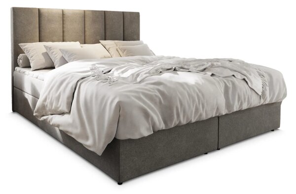 Čalúnená posteľ boxspring MERALIS 180x200 cm sivá Matrac: Matrac Bonell pružinový