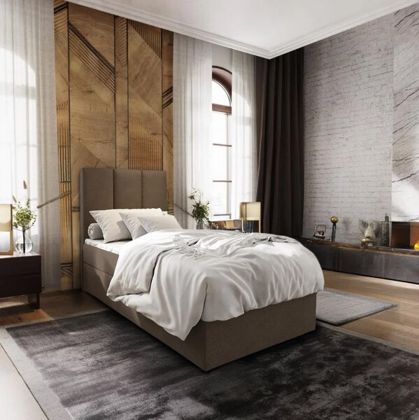 Čalúnená posteľ boxspring MERALIS 80x200 cm hnedá Matrac: Matrac Bonell pružinový