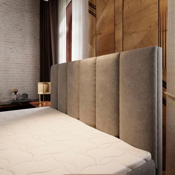 Čalúnená posteľ boxspring MERALIS 160x200 cm hnedá Matrac: Matrac Bonell pružinový
