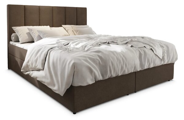 Čalúnená posteľ boxspring MERALIS 160x200 cm hnedá Matrac: Matrac Bonell pružinový
