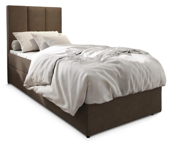 Čalúnená posteľ boxspring MERALIS 80x200 cm hnedá Matrac: Matrac Bonell pružinový