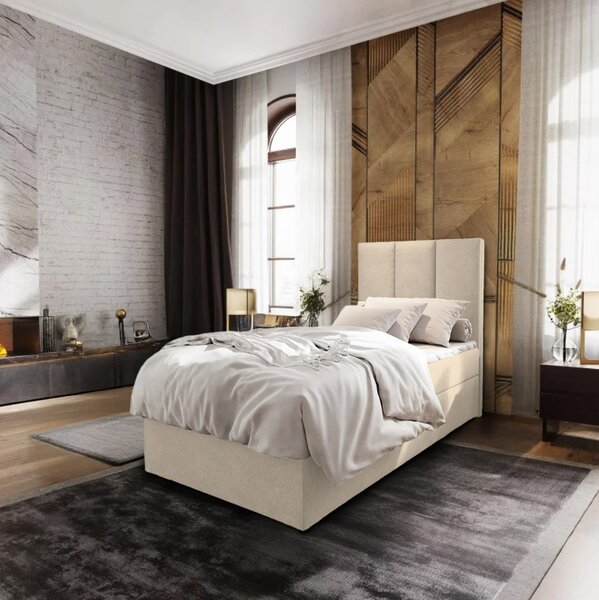 Čalúnená posteľ boxspring MERALIS 80x200 cm béžová Matrac: Matrac Bonell pružinový