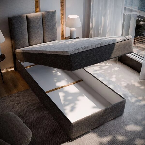 Čalúnená posteľ boxspring MERALIS 80x200 cm sivá Matrac: Bonell pružinová matrac