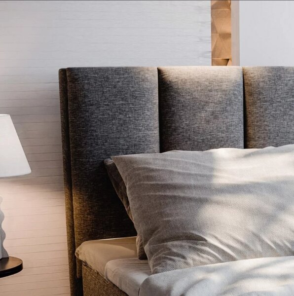 Čalúnená posteľ boxspring MERALIS 80x200 cm sivá Matrac: Bonell pružinová matrac
