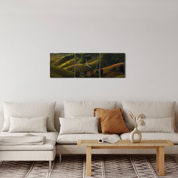 Obraz - Výhľad na thajské kopčeky (s hodinami) (90x30 cm)
