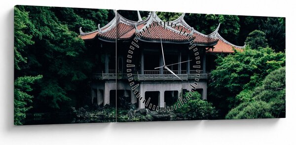 Obraz z japonskej národnej záhrady (s hodinami) (90x30 cm)