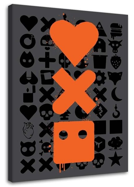Obraz Láska Smrť a roboty oranžové logá - Dr.Monekers Veľkosť: 40 x 60 cm, Prevedenie: Obraz na plátne