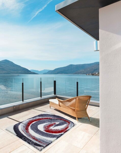 GRUND Kúpeľňový koberec Colani 42 sivočervený Rozmer: 60x100 cm