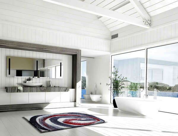 GRUND Kúpeľňový koberec Colani 42 sivočervený Rozmer: 60x100 cm