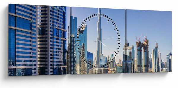 Obraz - Dubajskej ráno (s hodinami) (90x30 cm)