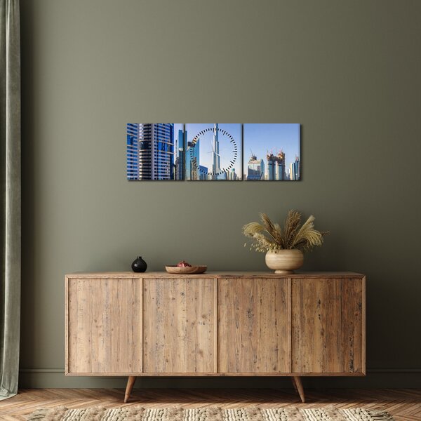 Obraz - Dubajskej ráno (s hodinami) (90x30 cm)