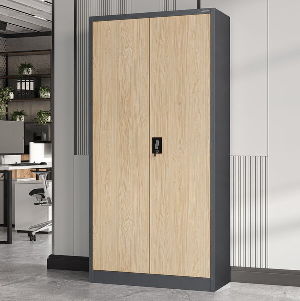Kancelárska skriňa na dokumenty antracitová / dub sonoma: Eco Design JAN 900 x 1850 x 400 mm