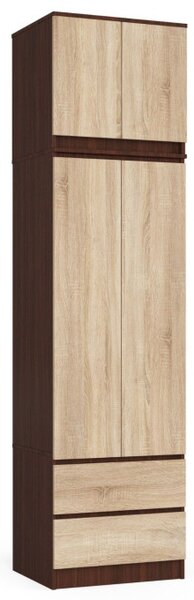 Skriňa s nadstavcom S 60 cm 2D 2SZ CLP wenge / sonoma