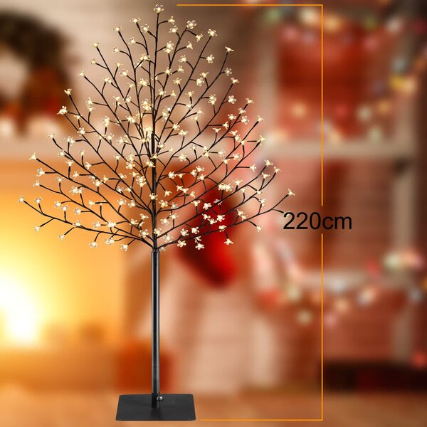 Svietiaci strom čerešňa - 220 cm biela teplá