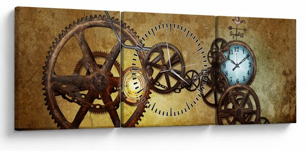 Obraz strojčekov historických hodín (s hodinami) (90x30 cm)