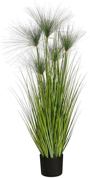 German Umelý kvet Papyrus v kvetináči / 127 cm / plast / zelená