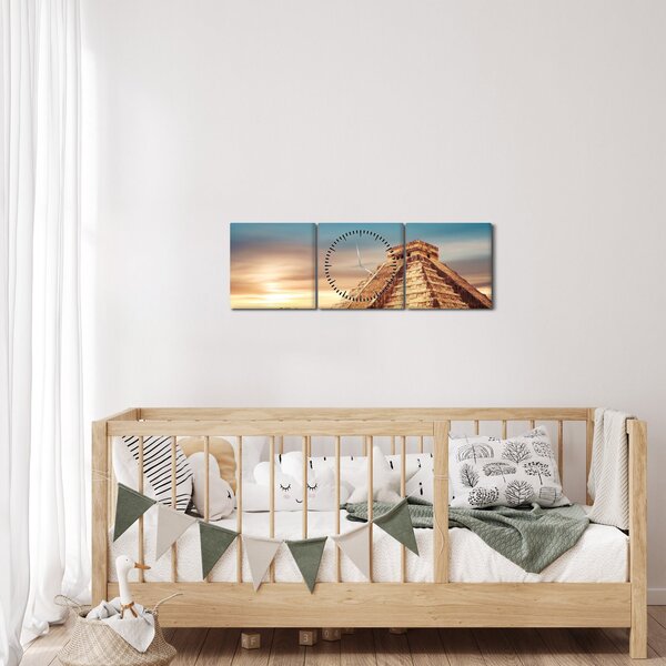Obraz preslávenej Mayskej pamiatky (s hodinami) (90x30 cm)
