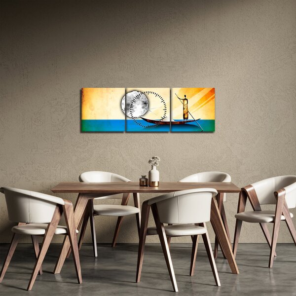 Obraz - Staroveká maľba (s hodinami) (90x30 cm)
