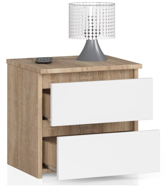 Nočný stolík CL2 2SZ CLP dub sonoma / biely