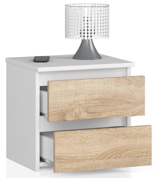 Nočný stolík CL2 2SZ CLP biely / sonoma