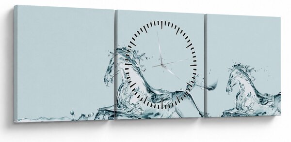 Obraz - Kone z kvapiek vody (s hodinami) (90x30 cm)