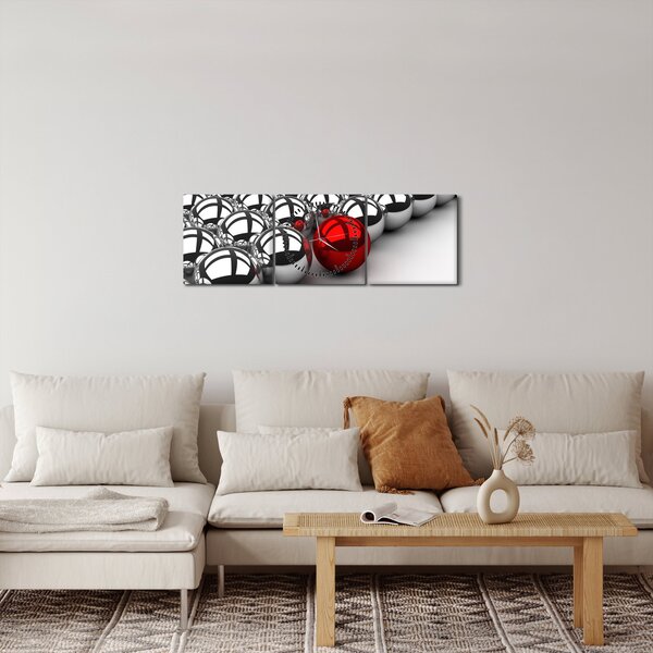 Obraz lesklých gulí (s hodinami) (90x30 cm)