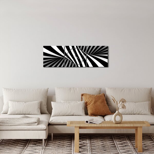 Abstraktní obraz so zebrymi pruhmi (s hodinami) (90x30 cm)