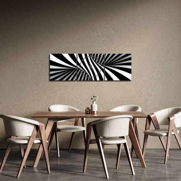 Abstraktní obraz so zebrymi pruhmi (s hodinami) (90x30 cm)