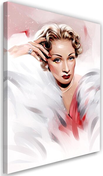 Obraz na plátne Marlene Dietrichová v bielom kožuchu - Dmitry Belov Rozmery: 40 x 60 cm
