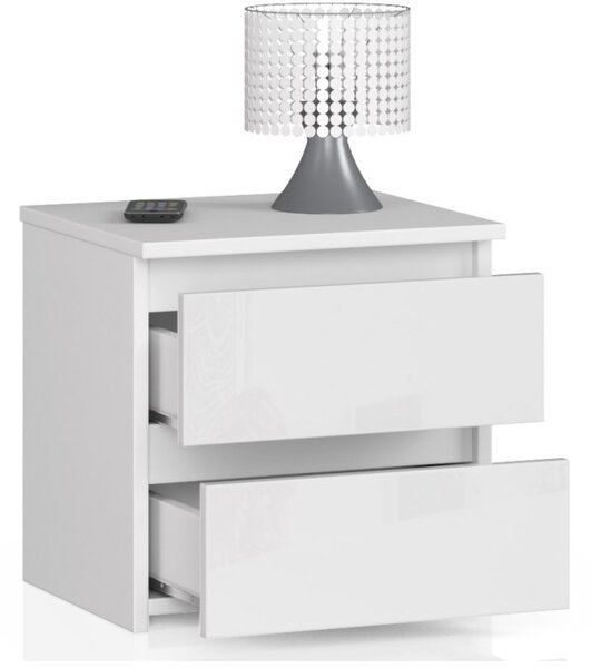 Nočný stolík CL2 2SZ CLP biely, lesk