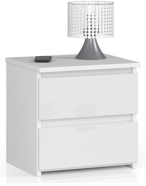 Nočný stolík CL2 2SZ CLP biely, lesk
