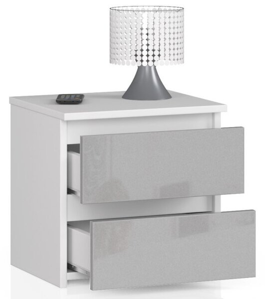 Nočný stolík CL2 2SZ CLP metalický, lesk