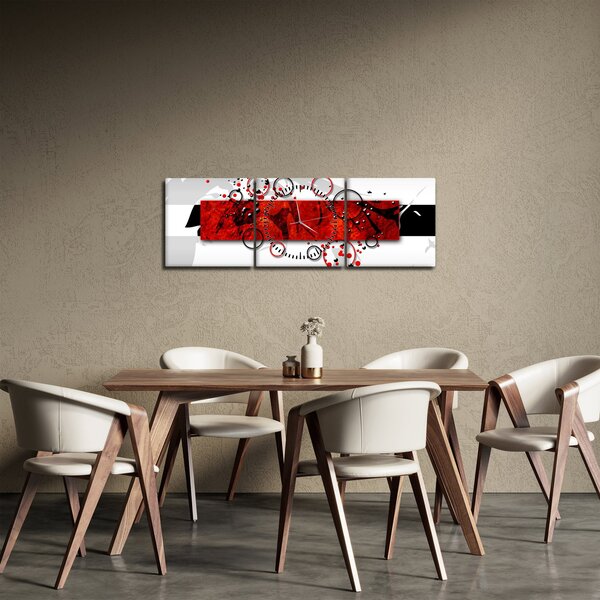 Obraz abstrakcie (s hodinami) (90x30 cm)