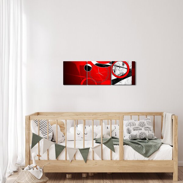 Obraz abstrakcie (s hodinami) (90x30 cm)