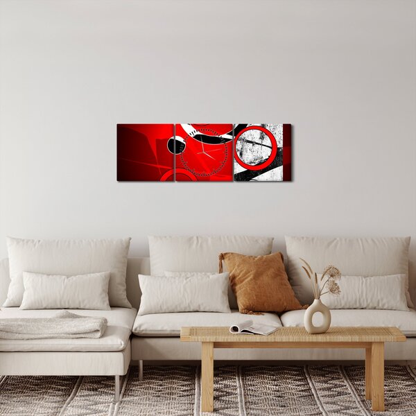 Obraz abstrakcie (s hodinami) (90x30 cm)
