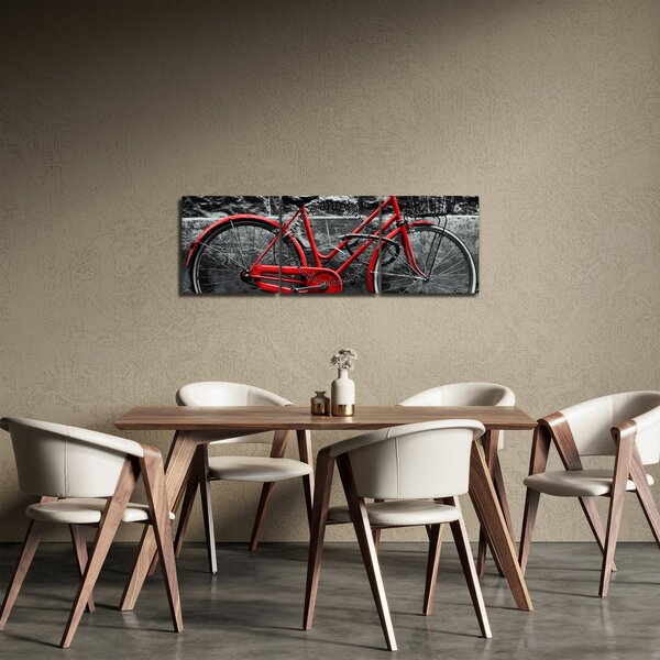 Obraz - Historický bicykel (s hodinami) (90x30 cm)