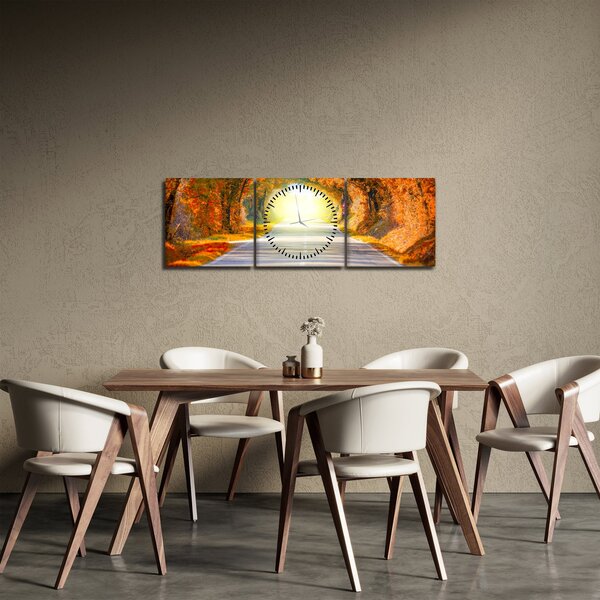 Obraz - Brána z korún stromov (s hodinami) (90x30 cm)