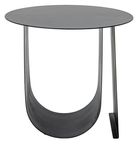 MUZZA Kovový odkladací stolík bodhi Ø 43 x 38 cm čierny
