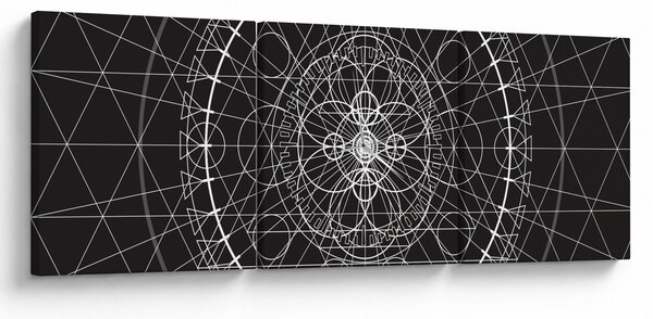 Obraz - Abstrakcia hodín (s hodinami) (90x30 cm)