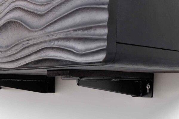 Dizajnový závesný TV stolík Gavrilla 160 cm čierne mango