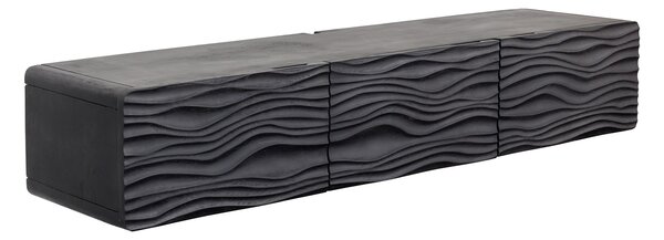 Dizajnový závesný TV stolík Gavrilla 160 cm čierne mango
