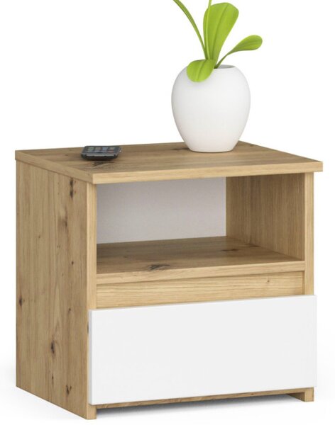 Nočný stolík CL1 dub artisan / biely