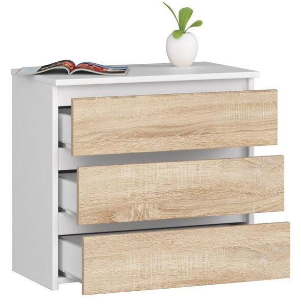 Nočný stolík CL3 60 cm biely / sonoma