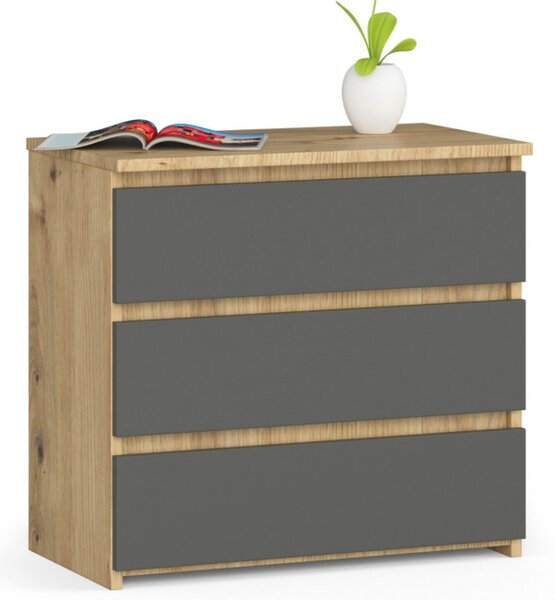 Nočný stolík CL3 3SZ CLP dub artisan / sivý