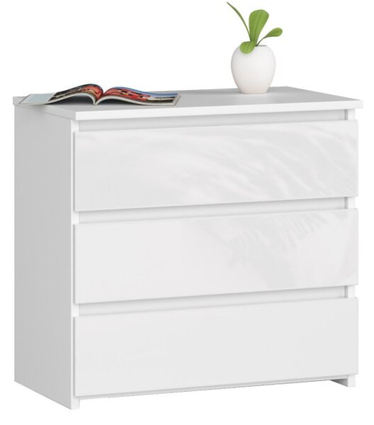 Nočný stolík CL3 60 cm biely / biely, lesk