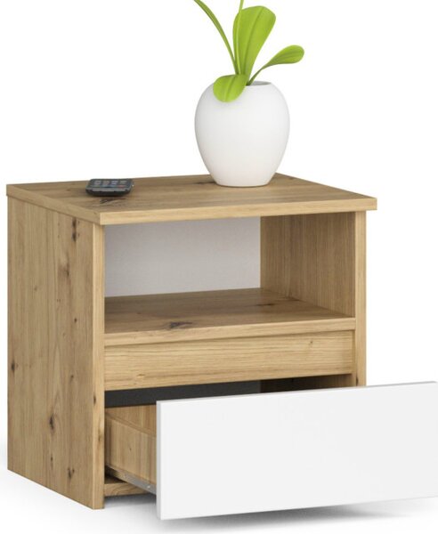 Nočný stolík CL1 dub artisan / biely