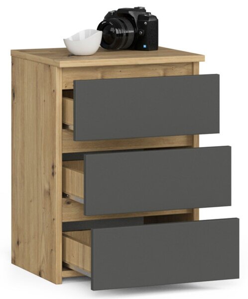 Nočný stolík CL3/40 dub artisan / sivý
