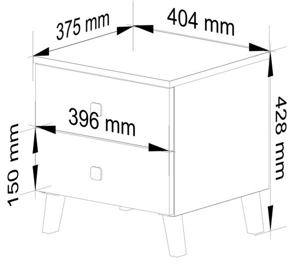 Nočný stolík MOBI K-02 biely / čierny
